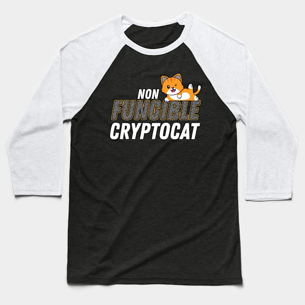 Non Fungible Cryptocat nft Baseball T-Shirt by opippi